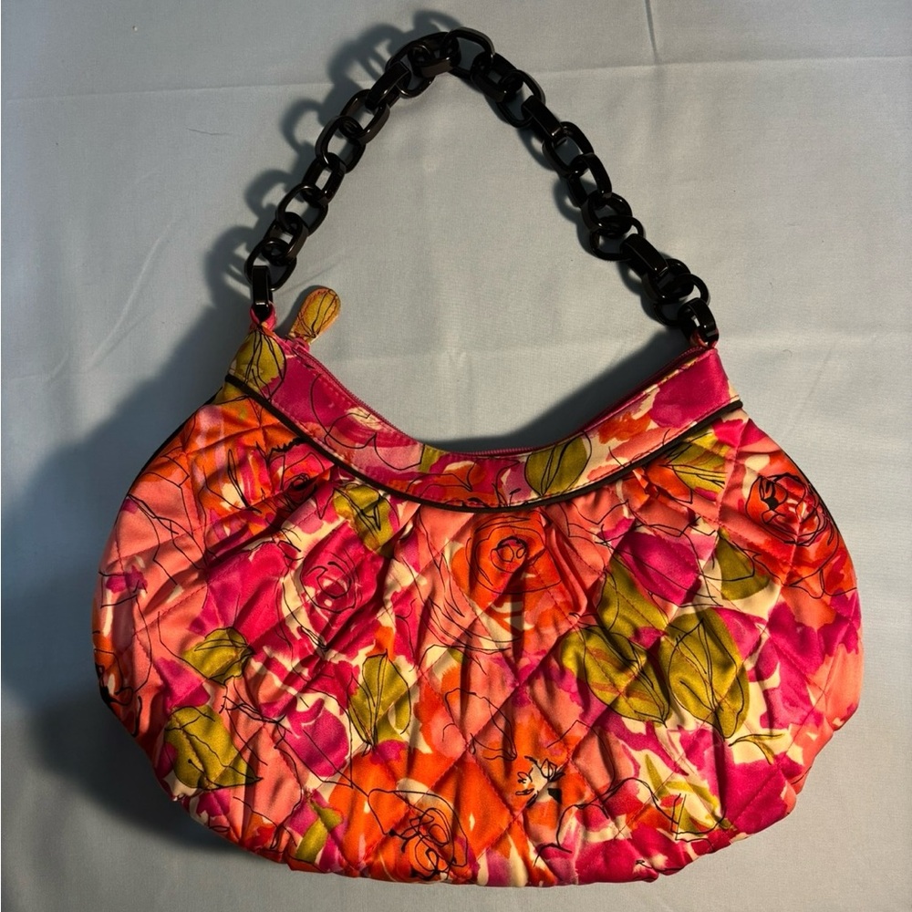 Vera Bradley Pink and Green Floral Shoulder Bag